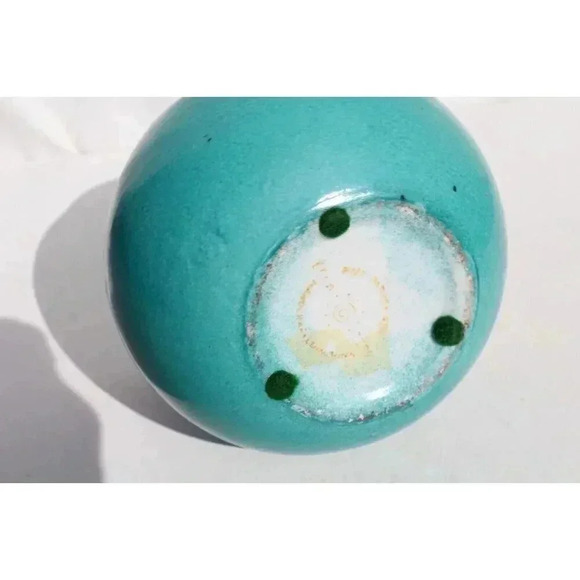 Ecco Terra China Art Pottery Southwest Design Aqua Porcelain Jardiniere Planter - Picture 4 of 5